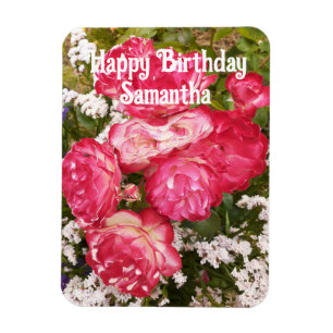 Magnet Flexible Rose rouge Fleurs Roses Floral Anniversaire