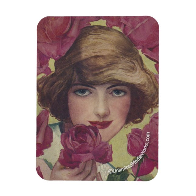 Magnet Flexible Rose vintage fille (Vertical)