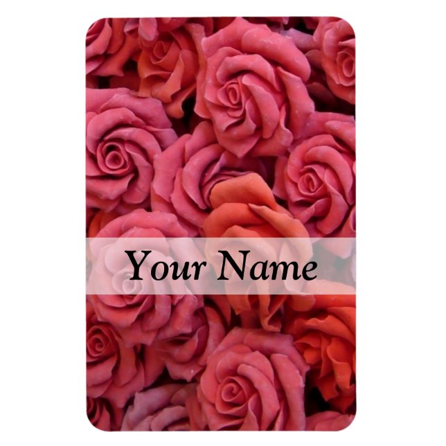 Magnet Flexible Roses à fleurs roses (Vertical)