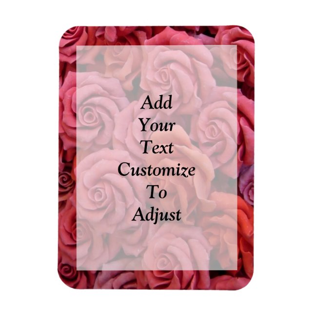 Magnet Flexible Roses à fleurs roses (Vertical)
