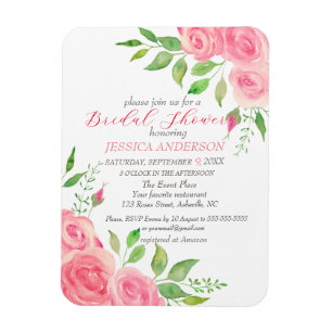 Magnet Flexible Roses roses rose Floral Bridal Show Invitation