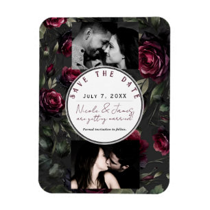 Magnet Flexible Roses Rouges de Bordeaux Ombre Gris Floral Sauver 