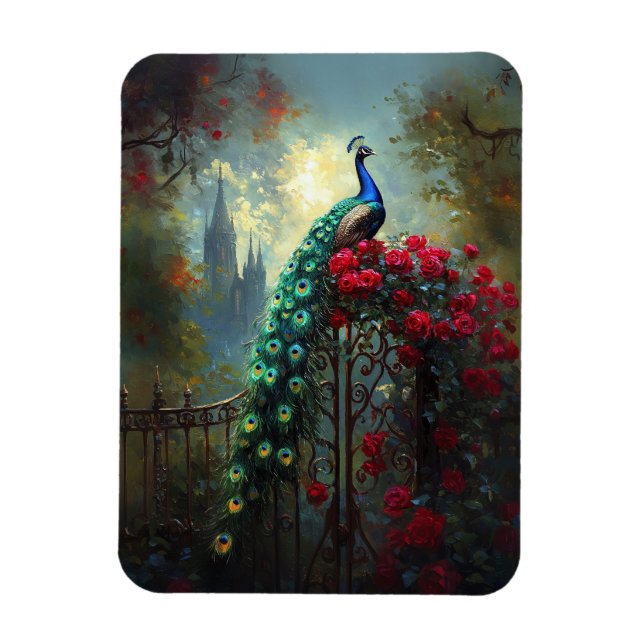 Magnet Flexible Roses rouges de paon spectaculaire Gothique flexib (Vertical)