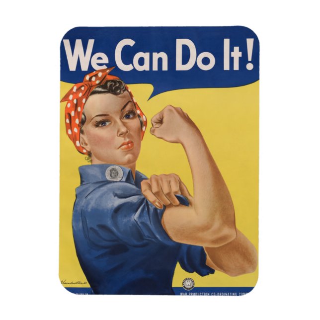 Magnet Flexible Rosie le Riveter Des femmes fortes dans la main-d' (Vertical)
