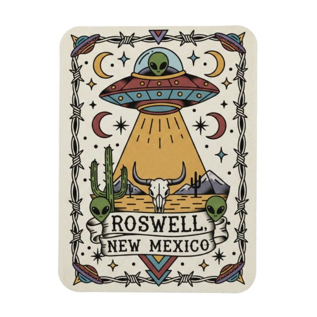 Magnet Flexible Roswell Nouveau-Mexique Alien (Vertical)