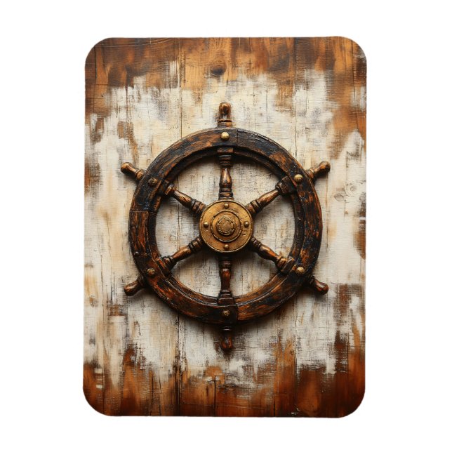 Magnet Flexible Roue de navire rustique Helm Nautique Flexible (Vertical)