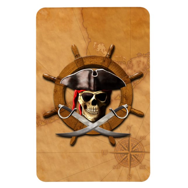 Magnet Flexible Roue jolly roger pirate (Vertical)