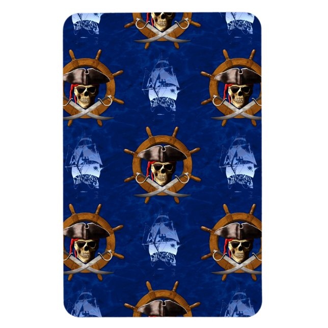 Magnet Flexible Roue jolly roger pirate (Vertical)