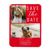 Rouge 2 Photos Enregistrer la date de mariage