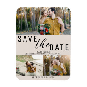 Magnet Flexible Rouge au teint Épargnez la date Mariage 3 Photos