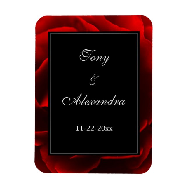 Magnet Flexible Rouge floral élégant (Vertical)