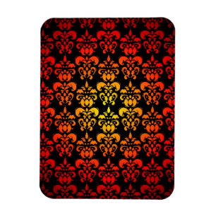 Magnet Flexible Rouge, jaune et noir damassé