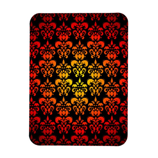 Magnet Flexible Rouge, jaune et noir damassé (Vertical)