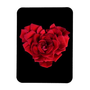 Magnet Flexible Rouge Rose Coeur Noir