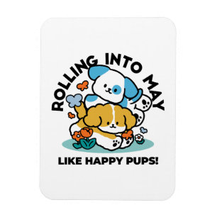 Magnet Flexible Rouler En Mai Comme De Joyeux Pups - Mignonne Chie