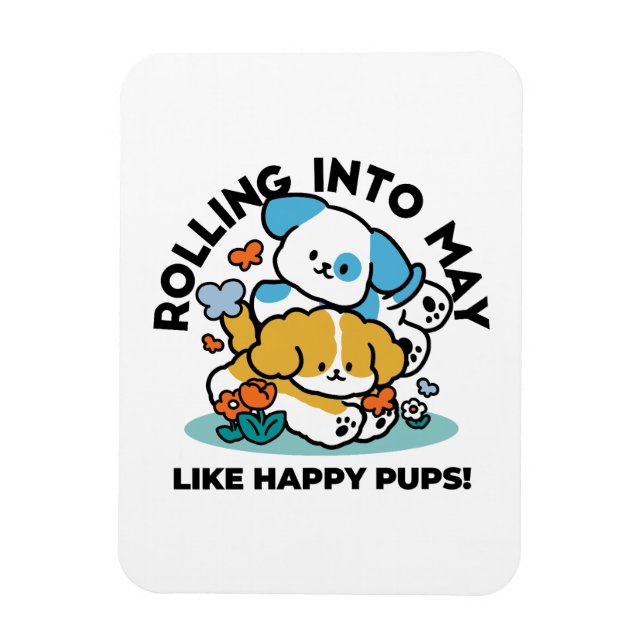 Magnet Flexible Rouler En Mai Comme De Joyeux Pups - Mignonne Chie (Vertical)