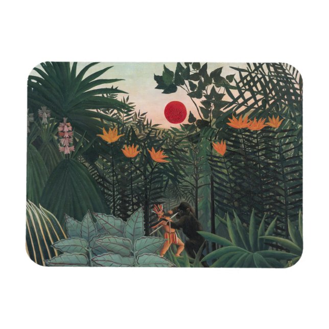 Magnet Flexible Rousseau - Paysage tropical, Indien et gorille (Horizontal)