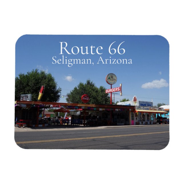 Magnet Flexible Route 66 Amérique, rue principale Seligman Arizona (Horizontal)