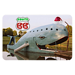 Magnet Flexible Route 66 Catoosa Blue Whale Christmas Santa Hat
