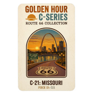 Magnet Flexible Route 66 de l'heure dorée Série C   Missouri