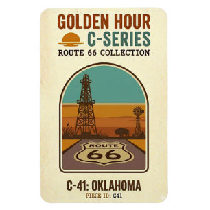 Magnet Flexible Route 66 de l'heure dorée Série C   Oklahoma
