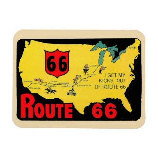 Magnet Flexible Route 66 - Vintage voyage - Aimant flexible