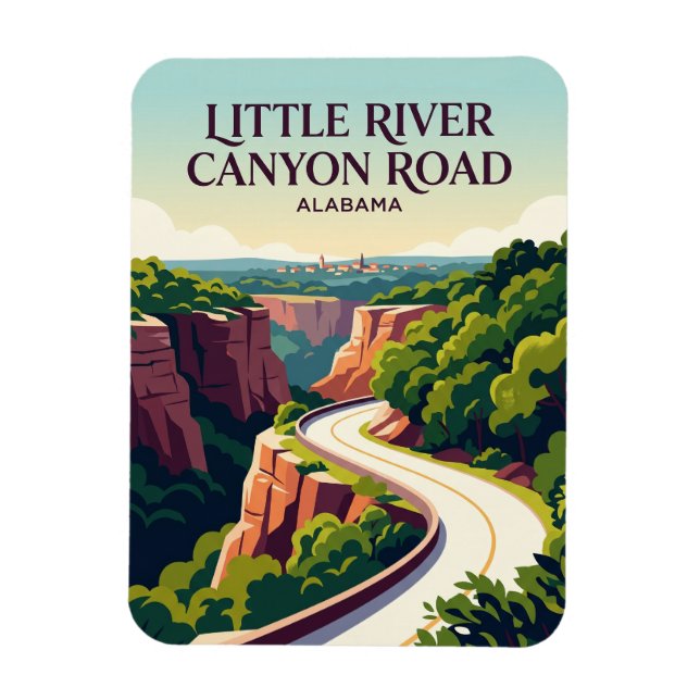 Magnet Flexible Route de Little River Canyon Alabama (Vertical)