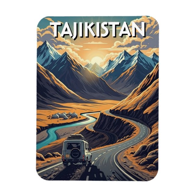 Magnet Flexible Route du Pamir Tadjikistan Voyage  (Vertical)