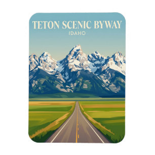 Magnet Flexible Route panoramique de Teton Idaho
