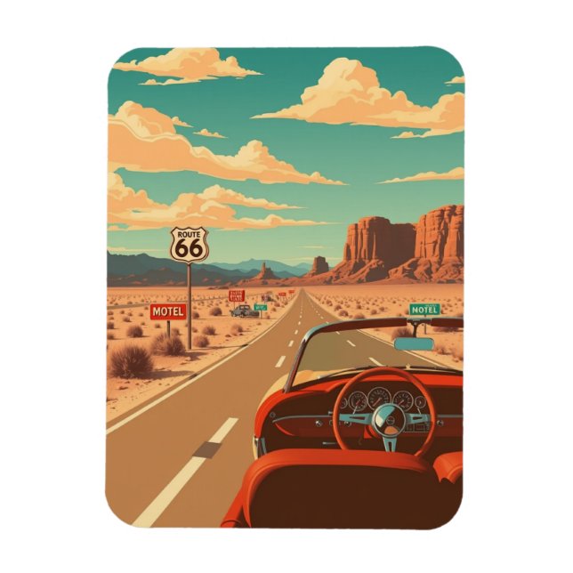 Magnet Flexible Route vintage 66 Voyage (Vertical)