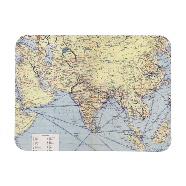 Magnet Flexible Routes commerciales | Asie du Sud (Horizontal)