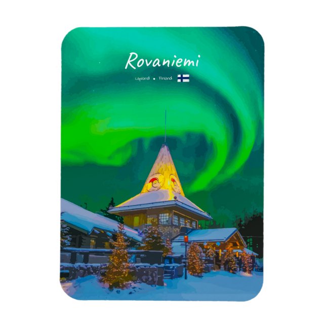 Magnet Flexible Rovaniemi, Finland - Magic Aurora Arrondie (Vertical)