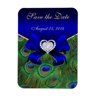 Magnet Flexible Royal Blue Peacock Enregistrer la date