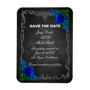 Magnet Flexible Royal Blue Rose Chalk Board Mariage Enregistrer La