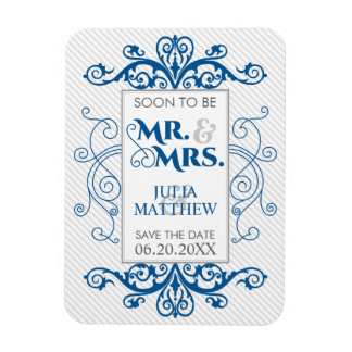 Magnet Flexible Royal Blue Vintage Fils Enregistrer le Mariage de