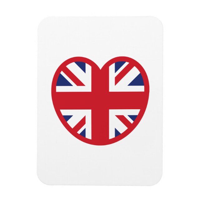 Magnet Flexible Royaume-Uni Union Jack Flag Heart (Vertical)
