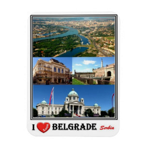 Magnet Flexible RS Serbie - Belgrade - I Love Mosaic -