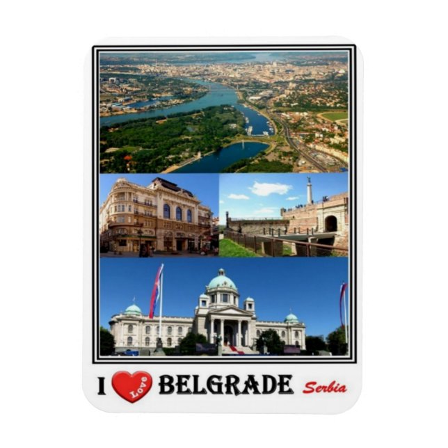 Magnet Flexible RS Serbie - Belgrade - I Love Mosaic - (Vertical)