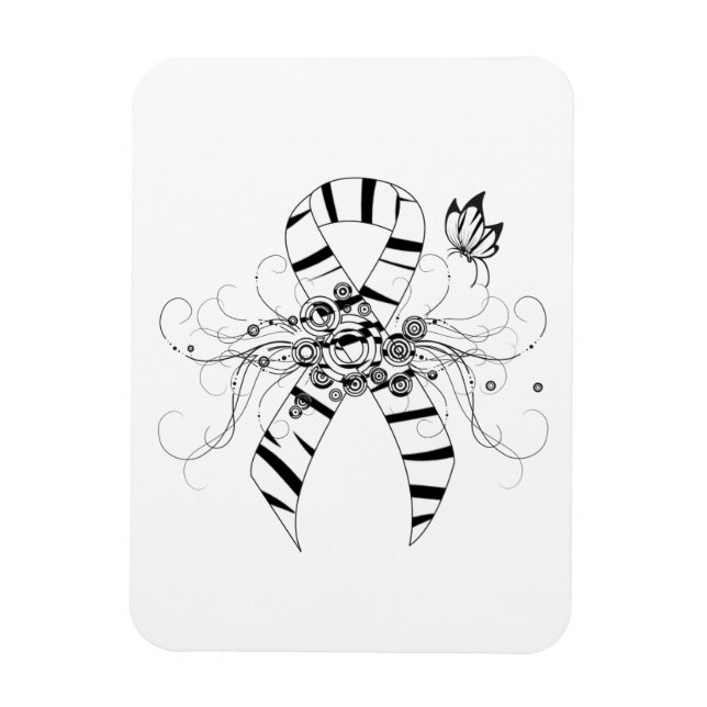 Magnet Flexible Ruban d'impression Zebra avec papillon (Vertical)