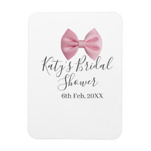 Magnet Flexible ruban rose baby shower nom date pastel élégant te