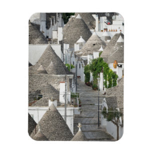 Magnet Flexible Rue avec trulli maisons à Alberobello, Pouilles