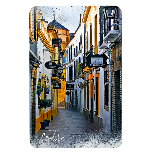 Magnet Flexible Rue de Cordoue -Carte postale d'Espagne (Vertical)