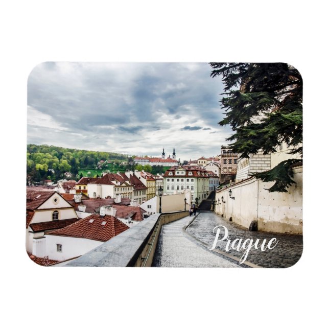Magnet Flexible Rue du centre de Prague Carte postale (Horizontal)
