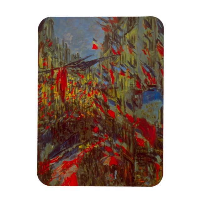 Magnet Flexible Rue Montorgueil aux drapeaux de Claude Monet (Vertical)