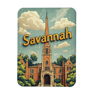 Magnet Flexible Rues historiques de Savannah Géorgie Charme du Sud