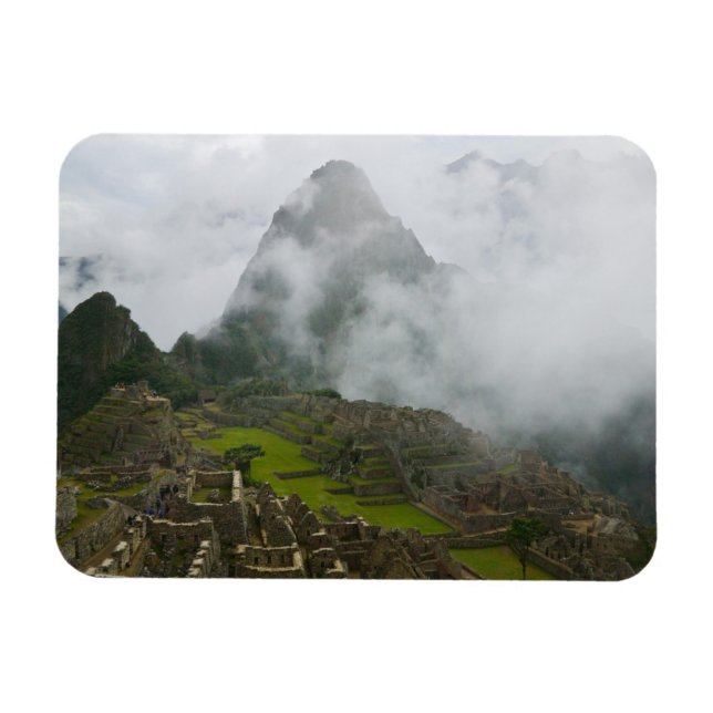 Magnet Flexible Ruines antiques de Machu Picchu avec les Andes (Horizontal)