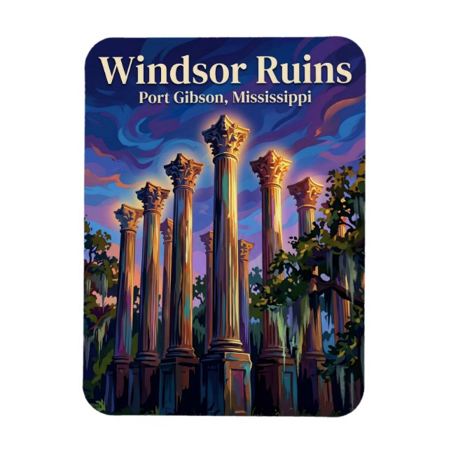 Magnet Flexible Ruines de Windsor Mississippi (Vertical)