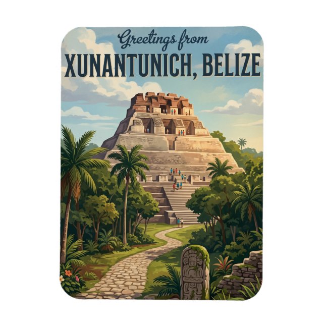Magnet Flexible Ruines mayas de Xunantunich au Belize (Vertical)