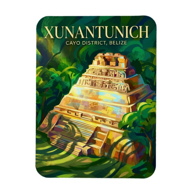 Magnet Flexible Ruines mayas de Xunantunich au Belize (Vertical)