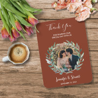 Russe aquarelle feuille Merci photo mariage
